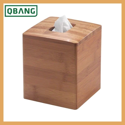 Caixa de tecido de bambu para carro, formato quadrado, suporte de papel, recipiente de tecido para venda quente